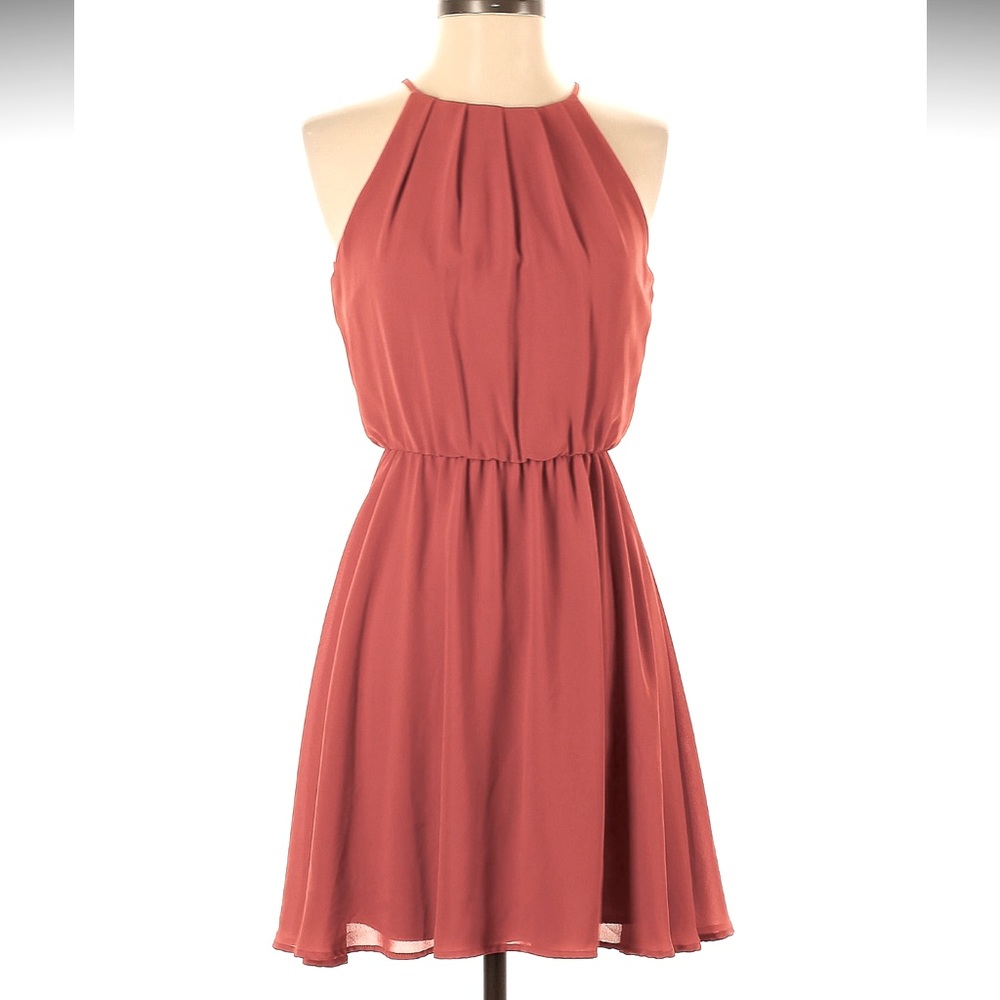 Lush Pink Halter Mini Dress M
